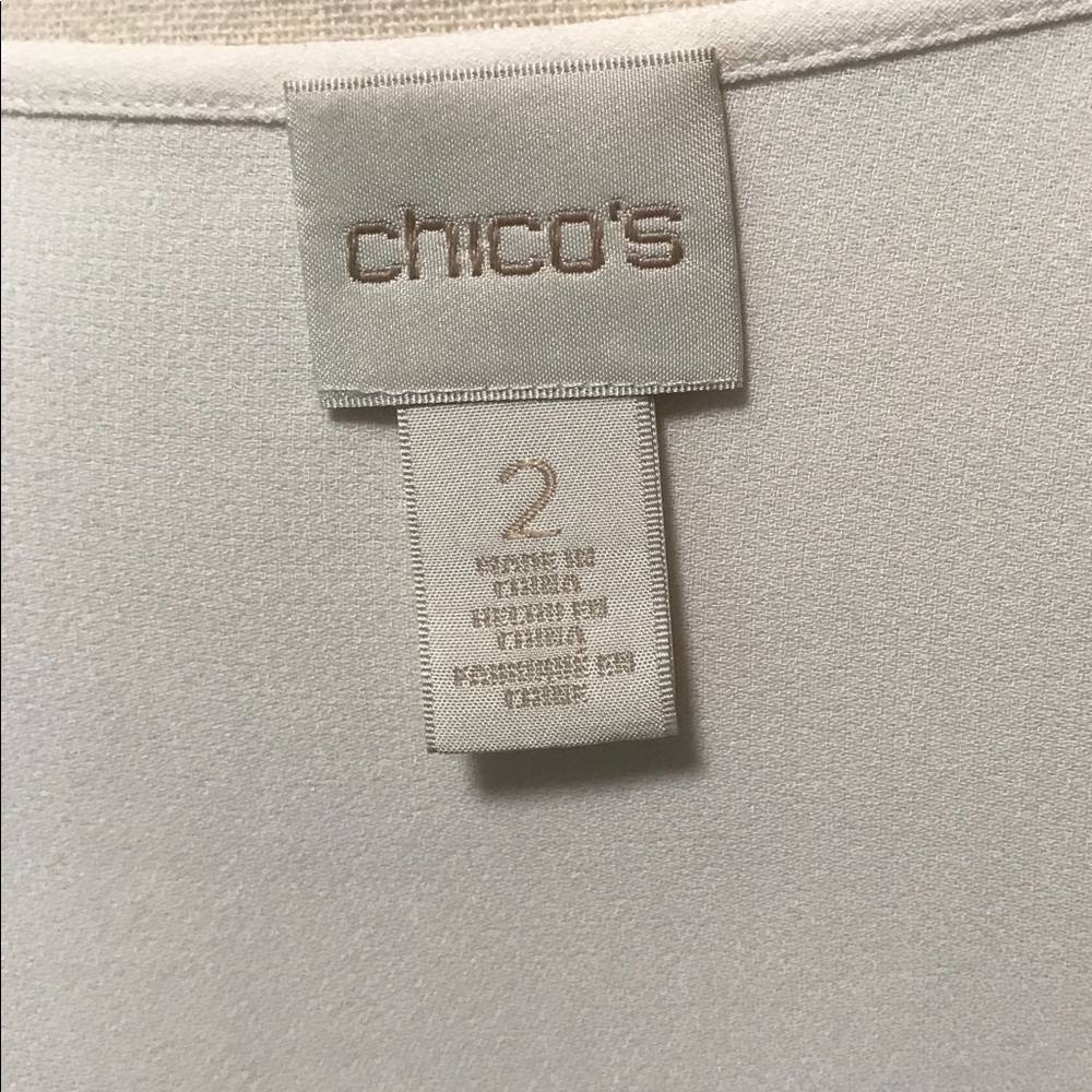Chico’s Lace Trim Blouse Off White Regular Size 14 (Chico’s Size 2) - Picture 6 of 7